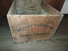 Vintage Dupont 50 Lbs Dyamite 1-1 4  X 8  Stick Size Wooden Dovetailed Crate Box