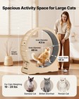 Vevor 48 In Wooden Cat Exercise Wheel For Indoor Cats Carpeted Runway Quiet