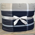Pottery Barn Teen Preston Plaid Quilt Full queen Navy Multi Reversible 86  Sq