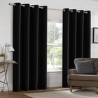 Pair Of 2 Blackout Curtains Eyelet Ring Top Ready Made Thick Thermal Curtain Set
