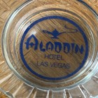 Vintage The New Aladdin Hotel   Casino Las Vegas Clear Glass Ashtray 1960s