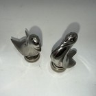 Mcm Bird Salt And Pepper Shakers Set Silver Color Twist On off Bottom Vintage