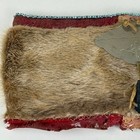 Southern Plains Indian Beaver Fur Hat Beaded Trim Trade Wool Lining Silver 1880s