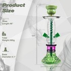 2-hose Small Green Glass Hookah Set Portable Water Shisha Pipe Bong Pliers Poker