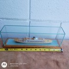 Vtg Travel Agency Statendam  13  Glass Case Wood Cruise Ship Holland America