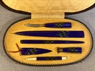 Vintage 1920s Lacquered Art Deco Cased Desk Set Wax Seal Dip Pen Pencil   More