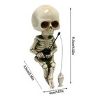 Fishing Statue Skeleton Figurine Resin Skull Halloween Ornaments For Outdoor