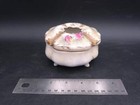 Gold Rim Floral Hair Receiver Porcelain Vintage