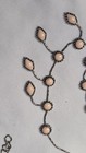 Vintage  Silver Tone Festoon  Native American Necklace W  Peach Stones  1279 
