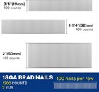 Workpro 1200 Count 18 Gauge Brad Nails 3 4  1-1 4  2  Universal For Nail Gun