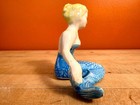 Vintage Ceramic Mermaid Figurine Korea Blonde Blue Fish Tank Decor