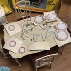 Vintage Marx Toys Sindy Lot Vanity Set Dining Room Set Table Chairs Dishes Bed