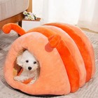 Winter Cozy Pet House Plush Warm Dog   Cat Bed Soft Sleeping Cave Kennel Thick P