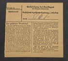 1944 Wwii Nazi German Parcel Package Card Unterschneidheim Adolf Hitler Stamp
