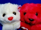 Swibco Puffkins Collection  hugs   Kisses  Bears - Set   6679  6680  1998  Mwmt 