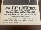 Engelbert Humperdinck    Original 1976 Concert Poster    14  X 22      Fabulous 