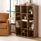 12 Cube Bookcase Storage Organizer Wooden Home Office Shelving Bookshelf  Walnut