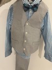 Nwt  Kids Headquarters Khq Boys Suit Gray 4-piece Set  Gray blue