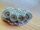Vintage Ornate Filigree Lipstick Holder 4 Slot Silver Tone Floral Vanity