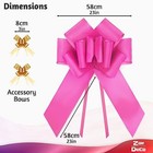 Zoe Deco Big Car Bow With 2 Gold Accessory Bows  pink  23 Inch   Giant Bow For 