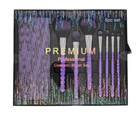 Premium Professional Cosmetic Brush Gift Set  Purple  8 Piece Set Includes Case