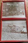 Vintage Harley-davidson Framed Photos  11x14 W  Accessories   Pins Plugs Etc