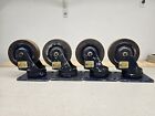 4 Vintage Industrial Darnell Casters- Youngs Criterion - Barn Find - 4  Wheels
