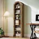74 8  Tall Arched Bookshelf  6-tier Narrow Corner Open Bookcase For Small Space