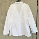 Adar Womens White Lab Coat Medical Scrub Jacket Size L Button Front Long Sleeve