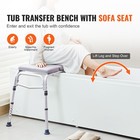Tub Transfer Bench Shower Seat With Padded Seat Reversible Backrest 500lbs