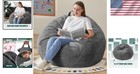 Bean Bag Chair Large Grey Relaxing Lounge Seat For Adults 3 5ft