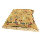 Vintage Medieval Style Woven Jacquard Millefleurs Tapestry Pillow Gold ochre
