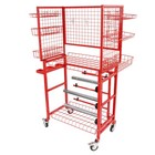 Universal Red Paint Prep Cart With Masking Paper Dispenser For 12  24  Rolls