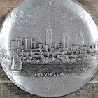 Vtg Wendell August Forge Cleveland Skyline Aluminum Plate Handmade Trinket Dish