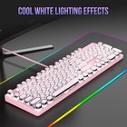 Typewriter Mechanical Gaming Keyboard  Pink  Led Backlit  Red Switches  104 Keys