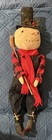Primitive Handmade Folk Art Snowman Doll With Reindeer christmas winter 30    Tall