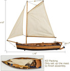 Sailingstory Wooden Fishing Boat Model Rowboat Sailboat Decor 18    Handcraft Au