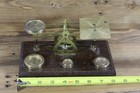 Vintage Antique Brass Letter Postal Scale With Weights England