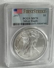2017 American Silver Eagle  Pcgs Ms70 First Strike Flag Label   482