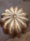 Copper Metal Fluted Flower Jello Mold Pan  3 1 2 Cup W  Hanging Ring