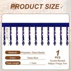 1 Yard 2 4  Crystal Beaded Ribbon Fringe Trim  Deep Blue