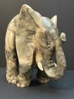 Antique Elephant Sculpture   Hand Carved Marble Figurine   Detailed   Exquisite 