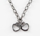 New Dark Silver Handcuff Pendant Necklace By Hot Topic  n2790