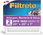 20x20x1 Ac Furnace Air Filter  Merv 12  Mpr 1500  Certified Asthma   Allergy    