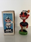 Rare Vintage Cleveland Indians Chief Wahoo Green Base Bobblehead Nodder With Box