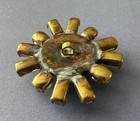 Fabulous Large Vintage Aurora Finish Rhinestone   Turquoise Glass Button
