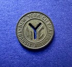 4 Vintage Nyc Subway Tokens - Classic    y    Cutout - New York City Transit Coins