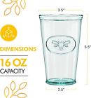 Amici Home Bee Relief Recycled Green 16 Oz  Hiball Drinking Glasses  Set Of 6