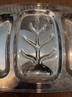 Vintage Silver Plated Divided Meat Serving Tray Silver On Copper