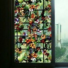 Opaque Static Cling Window Film Frosted Stained Camellia Glass Sticker Decors